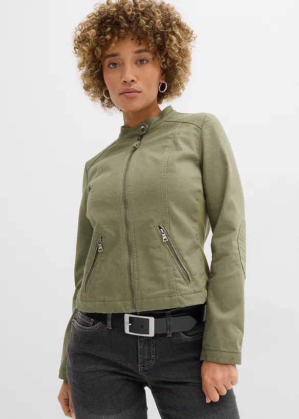 Veste en coton twill avec empi&egrave;cements lat&eacute;raux extensibles, bonprix