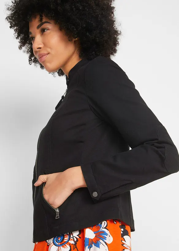 Veste en coton twill avec empi&egrave;cements lat&eacute;raux extensibles, bonprix