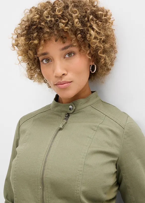 Veste en coton twill avec empi&egrave;cements lat&eacute;raux extensibles, bonprix