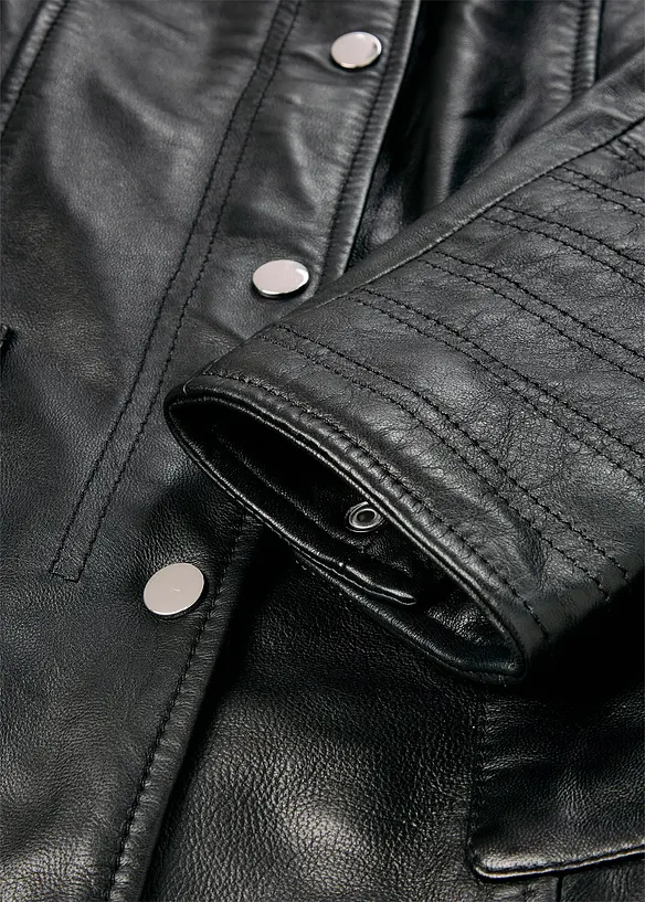 Veste en cuir nappa d&rsquo;agneau, bonprix