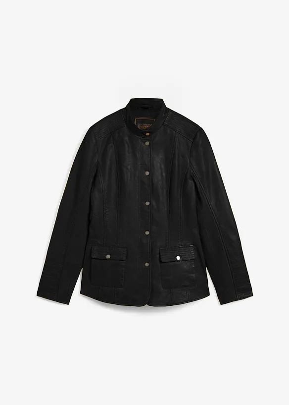 Veste en cuir nappa d&rsquo;agneau, bonprix