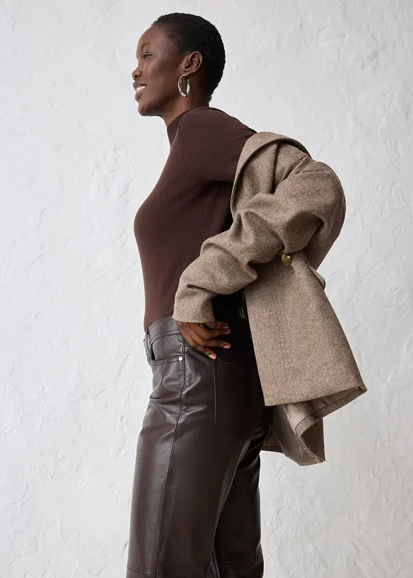 Pantalon en cuir d&rsquo;agneau nappa, bonprix