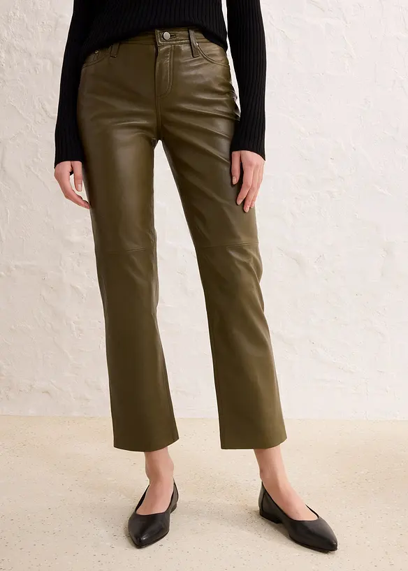 Pantalon en cuir d&rsquo;agneau nappa, bonprix