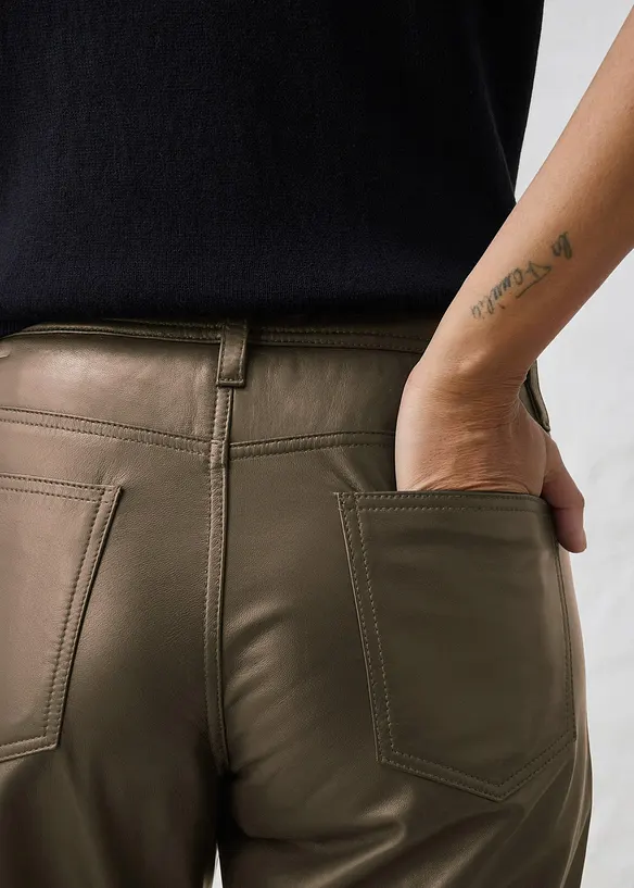 Pantalon en cuir d&rsquo;agneau nappa, bonprix