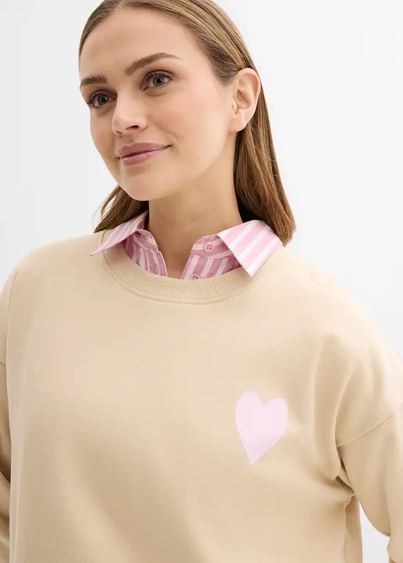 Sweat-shirt oversize en coton, bonprix