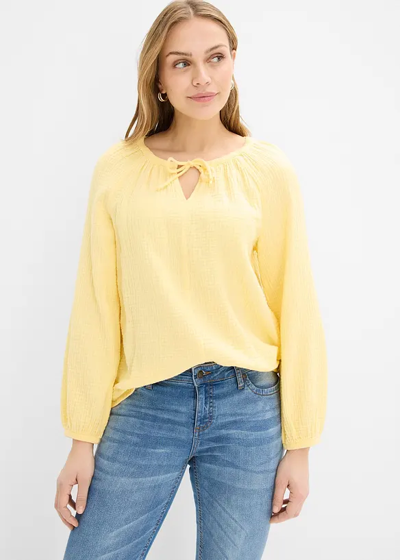 Blouse ample en gaze de coton, bonprix
