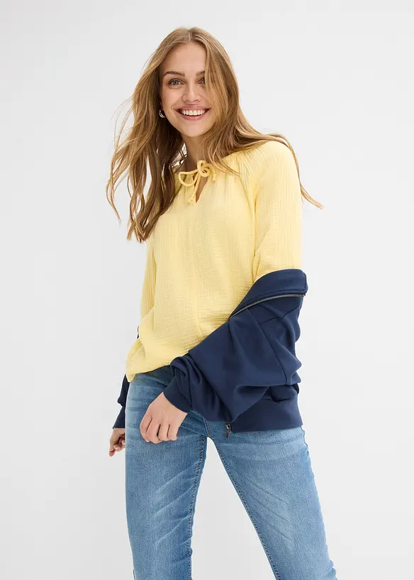 Blouse ample en gaze de coton, bonprix