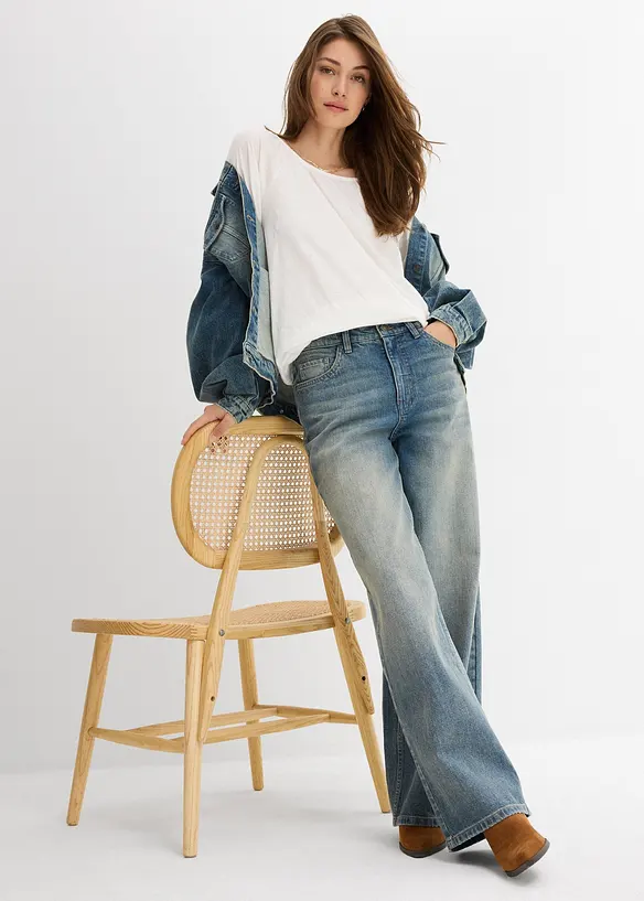 Blouse en jersey 100% coton, bonprix