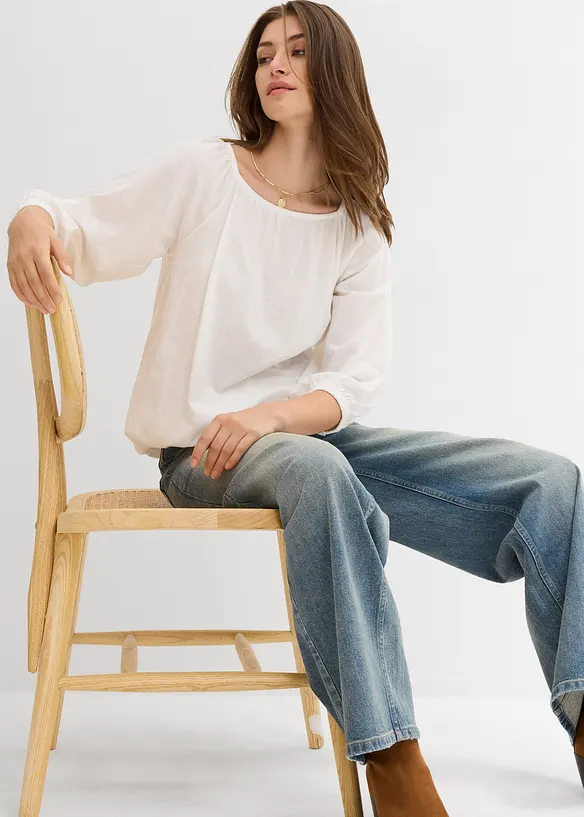 Blouse en jersey 100% coton, bonprix