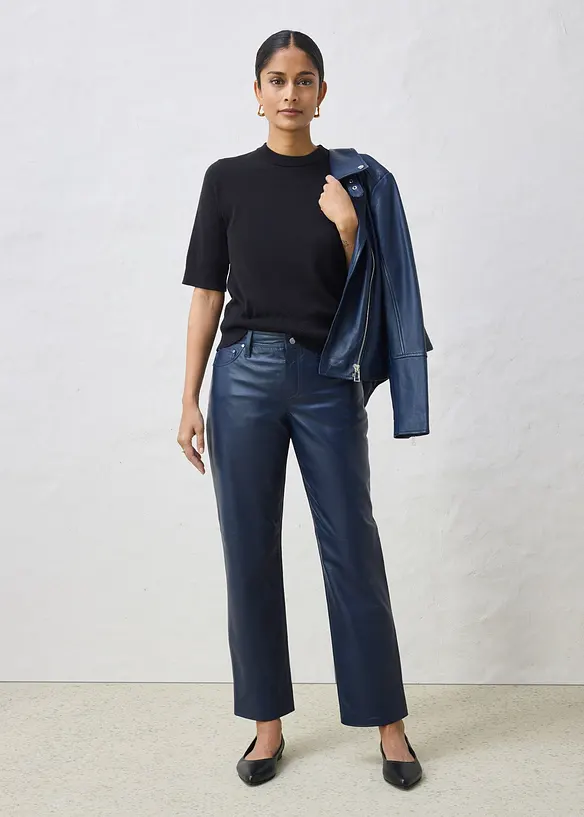 Pantalon en cuir d&rsquo;agneau nappa, bonprix