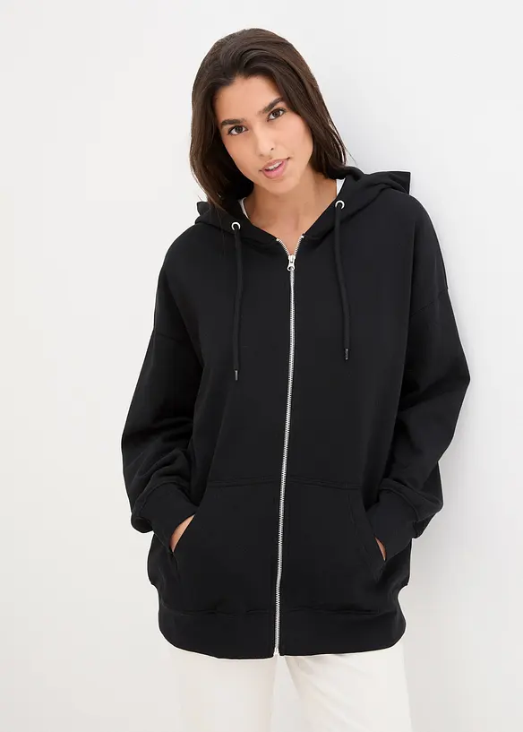 Sweat zipp&eacute; &agrave; capuche, bonprix