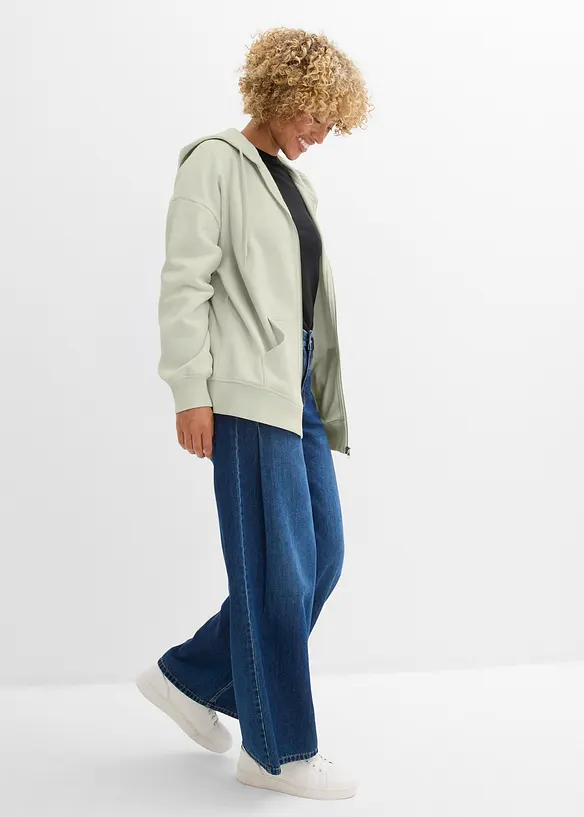 Sweat zipp&eacute; &agrave; capuche, bonprix