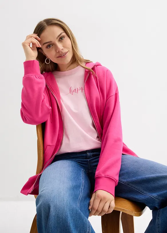 Sweat zipp&eacute; &agrave; capuche, bonprix