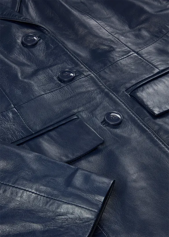 Manteau court en cuir d&rsquo;agneau nappa, bonprix