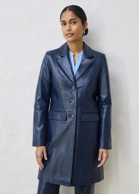 Manteau court en cuir d&rsquo;agneau nappa, bonprix