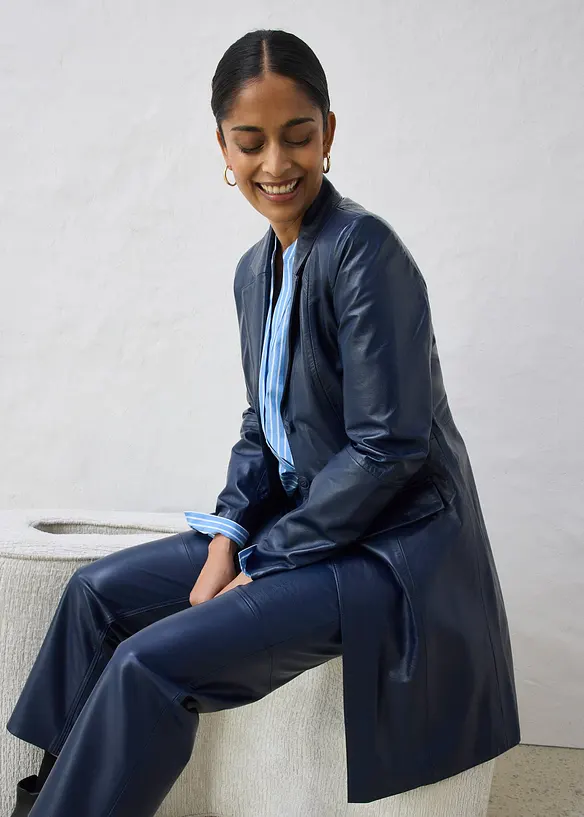 Manteau court en cuir d&rsquo;agneau nappa, bonprix