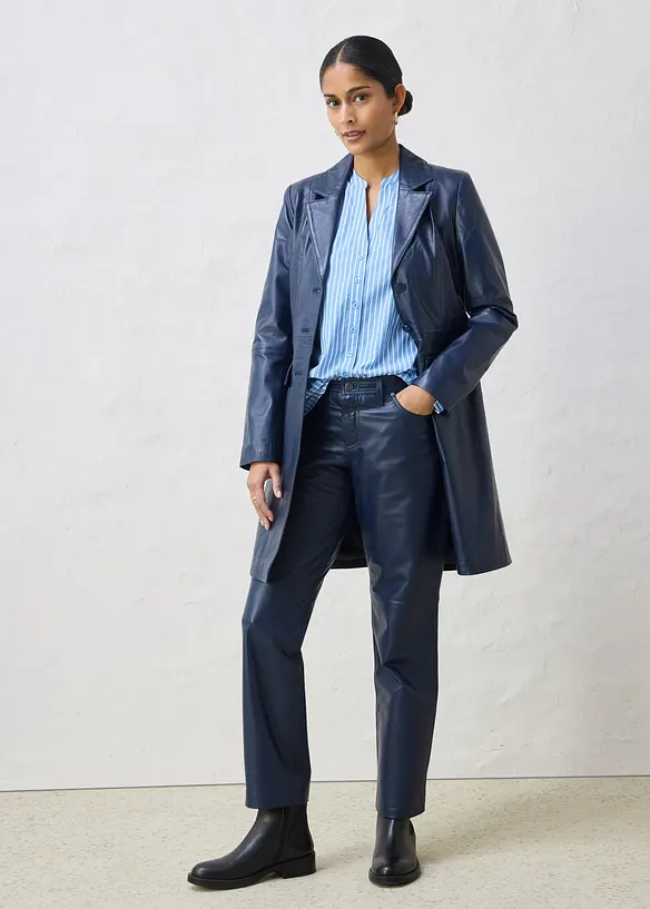 Manteau court en cuir d&rsquo;agneau nappa, bonprix