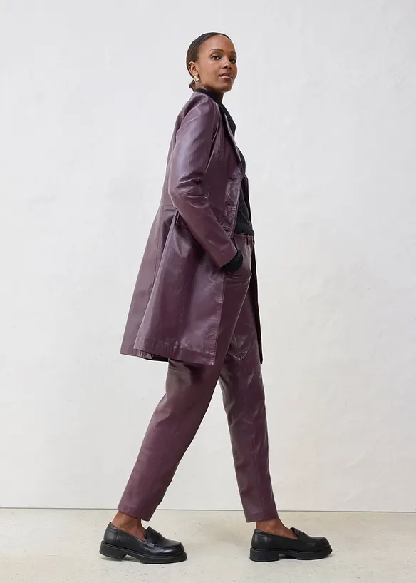 Manteau court en cuir d&rsquo;agneau nappa, bonprix