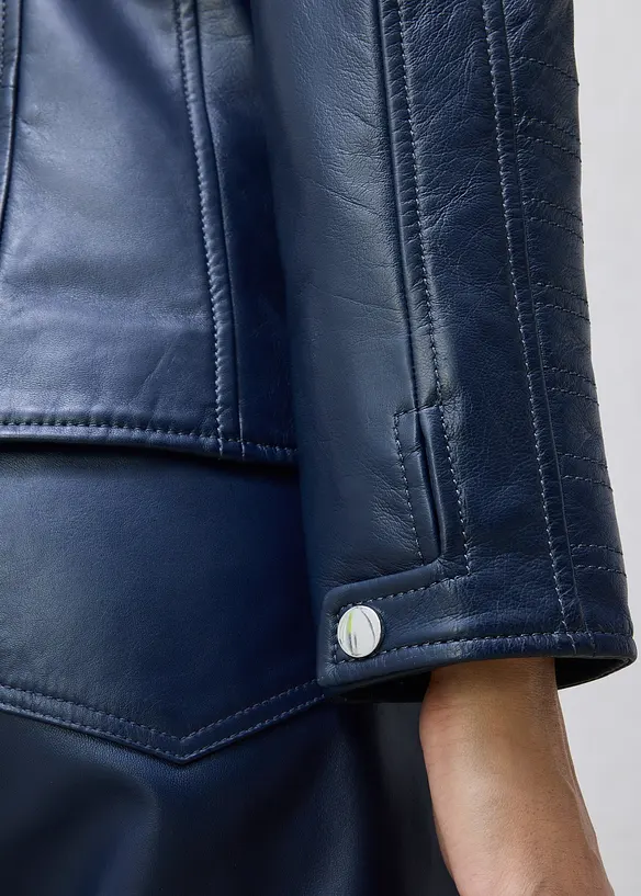 Veste en cuir nappa d&rsquo;agneau, bonprix