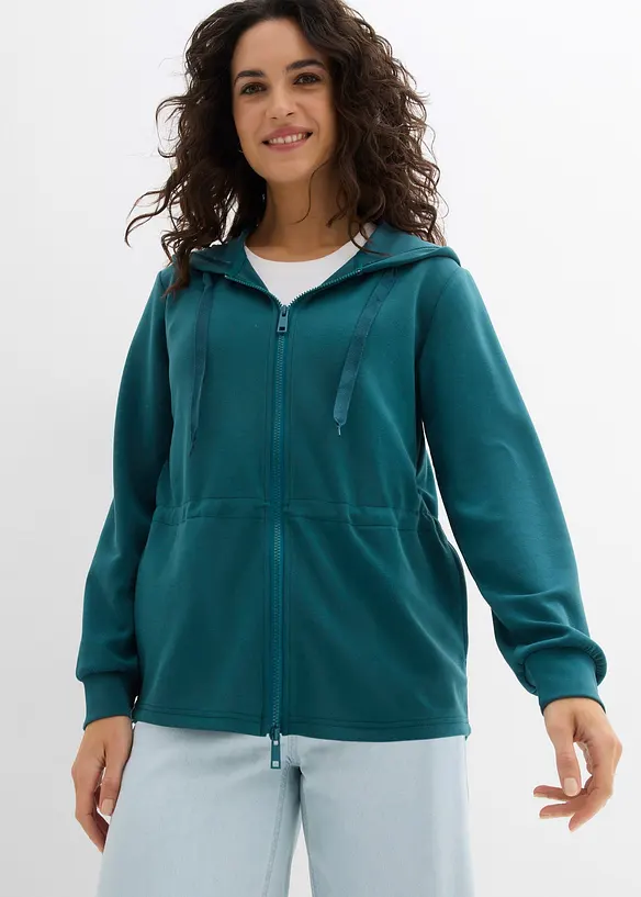 Sweat zipp&eacute; &agrave; capuche, extensible, bonprix