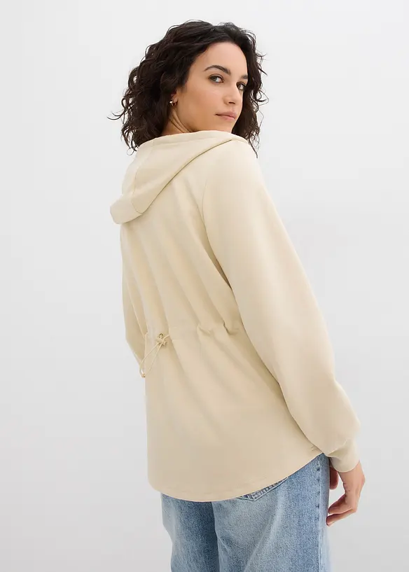 Sweat zipp&eacute; &agrave; capuche, extensible, bonprix