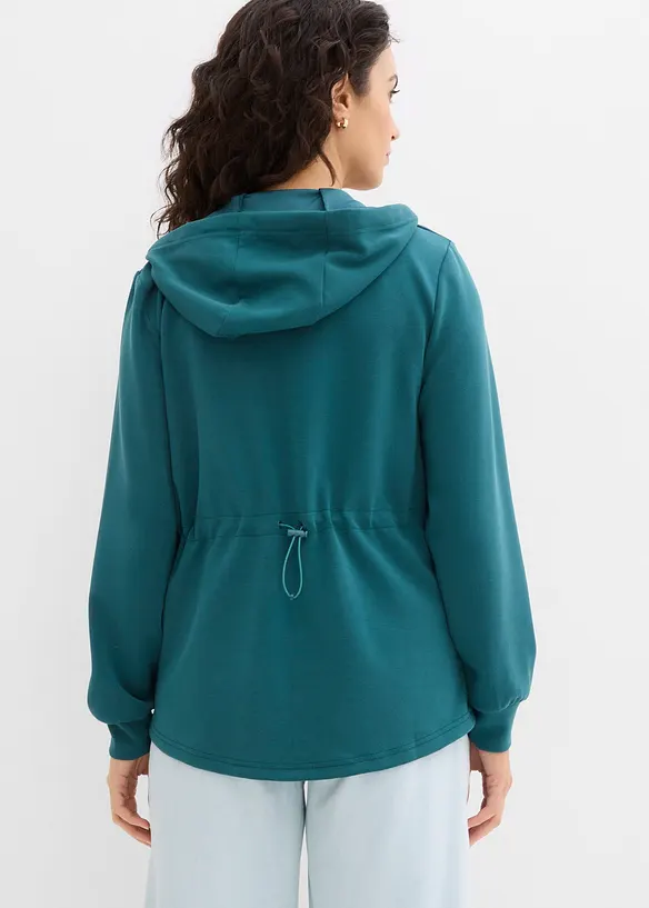 Sweat zipp&eacute; &agrave; capuche, extensible, bonprix