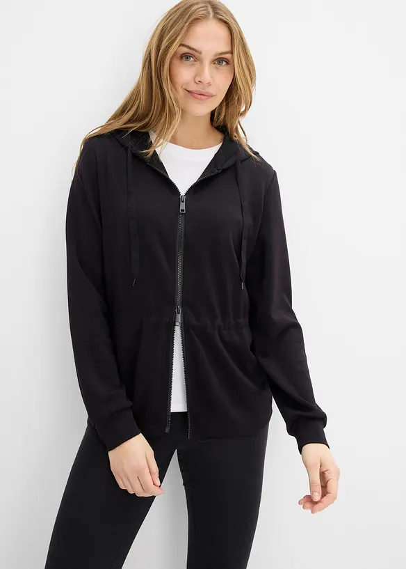 Sweat zipp&eacute; &agrave; capuche, extensible, bonprix
