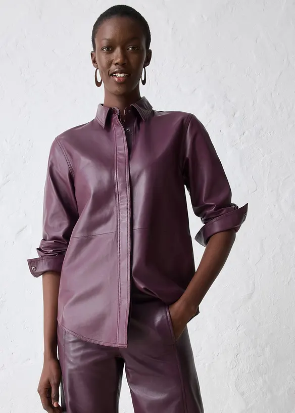 Chemise en cuir d&rsquo;agneau nappa, bonprix