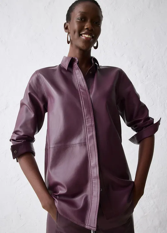 Chemise en cuir d&rsquo;agneau nappa, bonprix