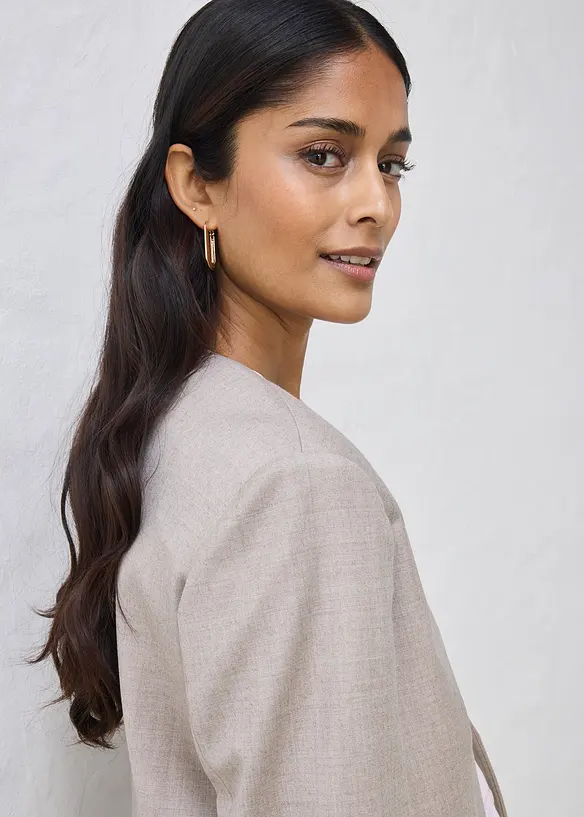 Blazer doux sans col, bonprix