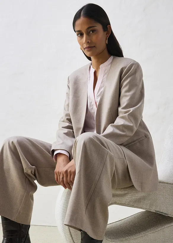 Blazer doux sans col, bonprix