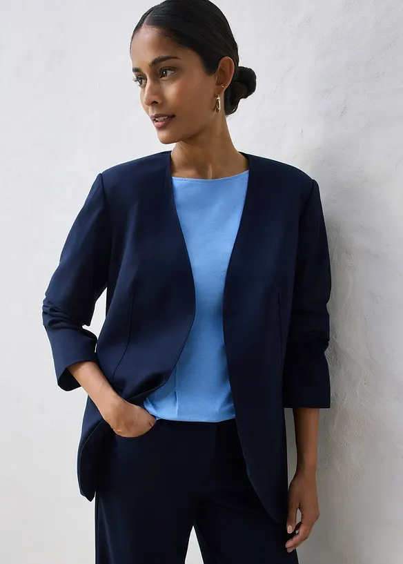 Blazer doux sans col, bonprix