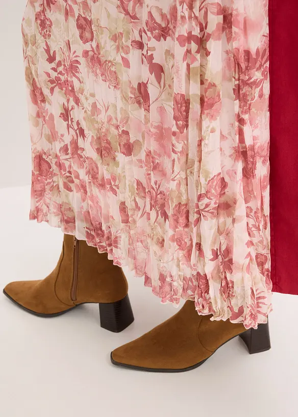 Jupe en mousseline effet froiss&eacute;, bonprix