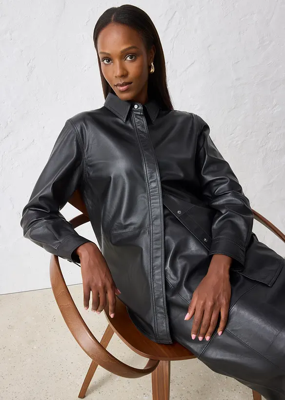 Chemise en cuir d&rsquo;agneau nappa, bonprix