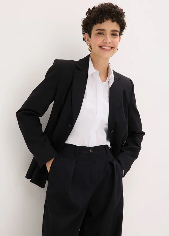 Pantalon barrel &agrave; pinces, bonprix