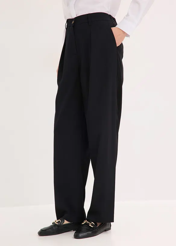 Pantalon barrel &agrave; pinces, bonprix