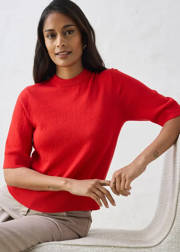 Pull coton et soie, bonprix