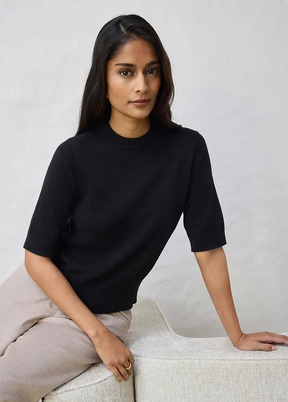 Pull coton et soie, bonprix