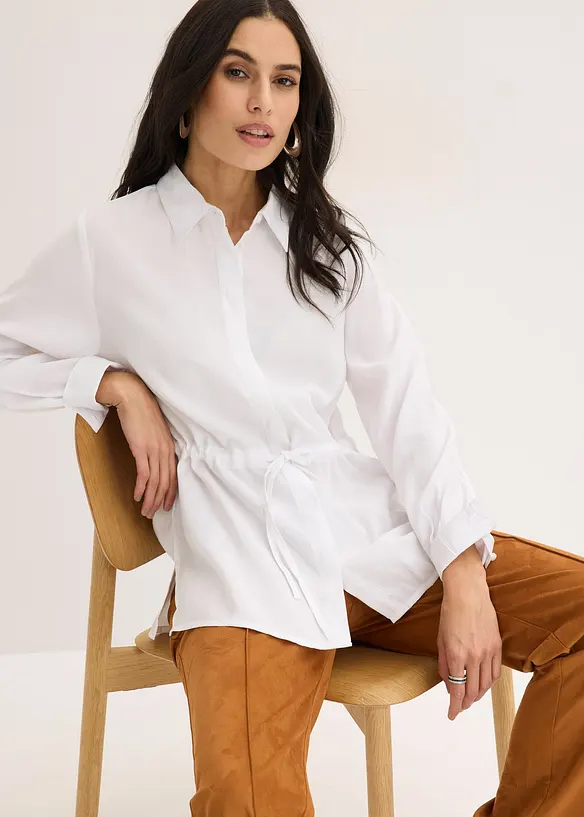 Chemisier en popeline &agrave; plis couch&eacute;s, bonprix