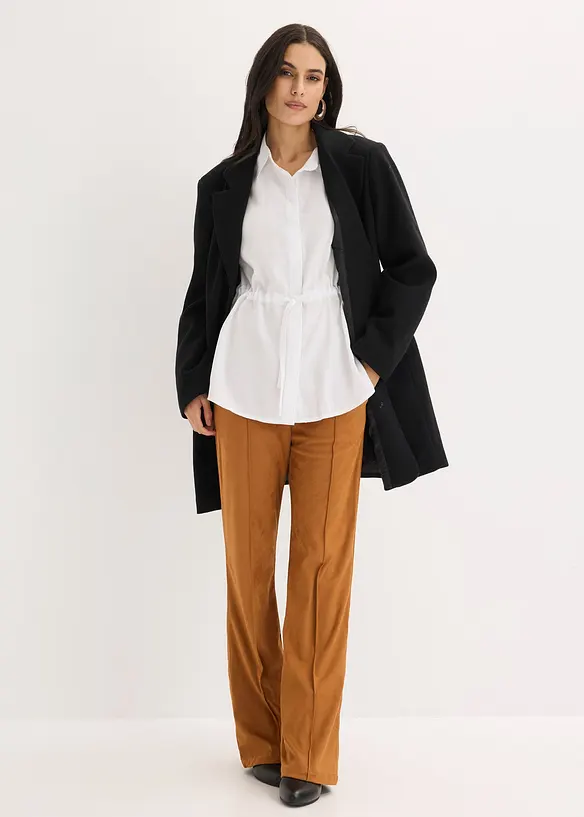 Chemisier en popeline &agrave; plis couch&eacute;s, bonprix