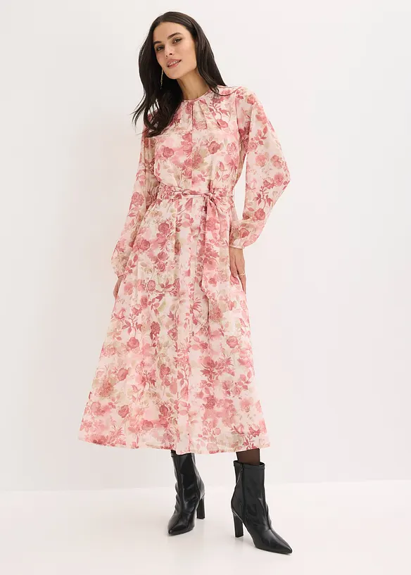 Robe en mousseline avec lien &agrave; nouer (ens.&nbsp;2&nbsp;pces), bonprix