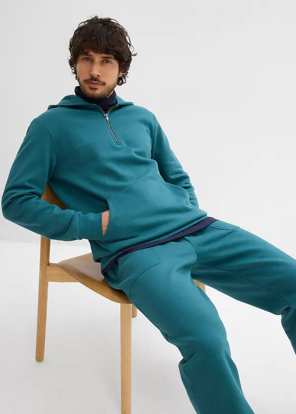 Sweat zipp&eacute; &agrave; capuche 100% coton, bonprix