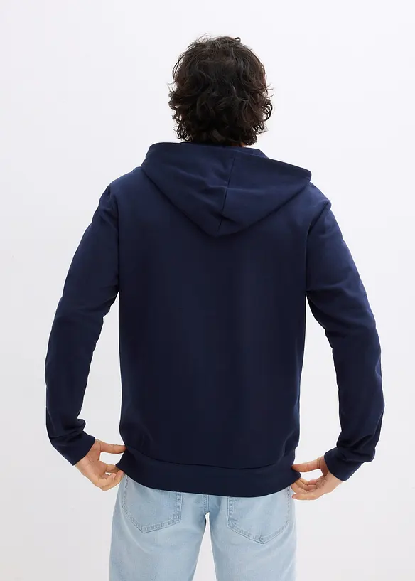 Sweat zipp&eacute; &agrave; capuche 100% coton, bonprix