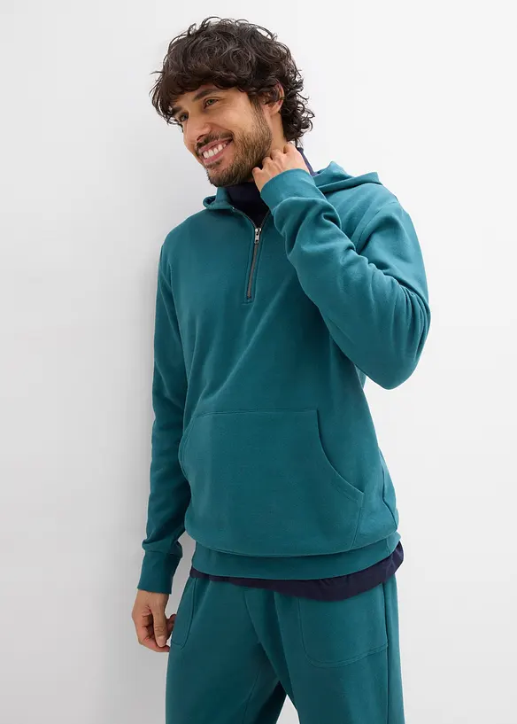 Sweat zipp&eacute; &agrave; capuche 100% coton, bonprix