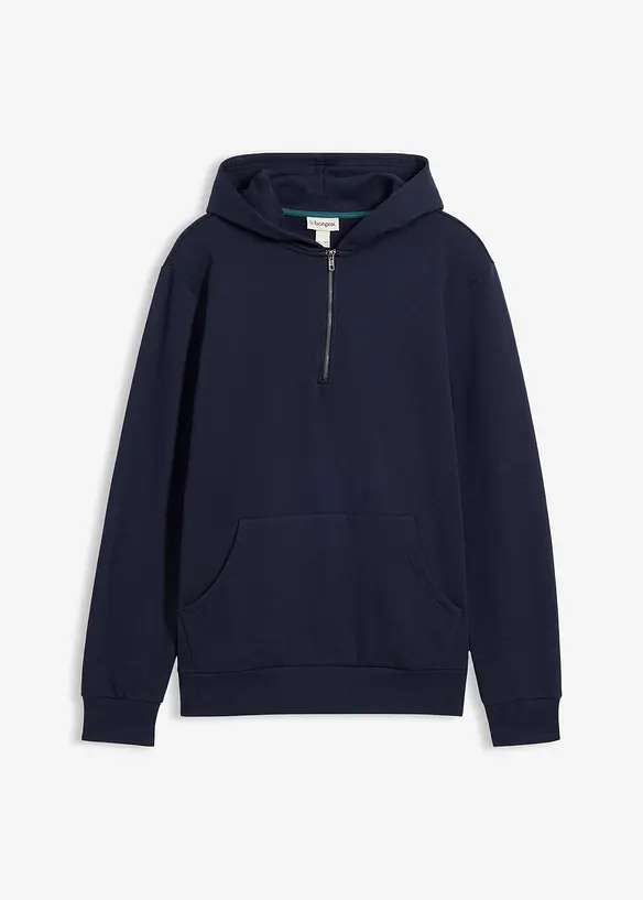 Sweat zipp&eacute; &agrave; capuche 100% coton, bonprix