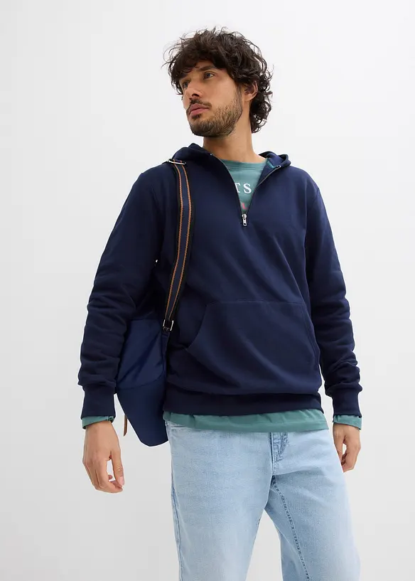 Sweat zipp&eacute; &agrave; capuche 100% coton, bonprix