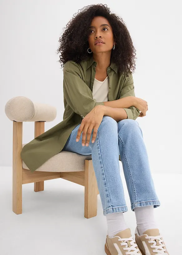 Jean droit et loose, taille mi-haute, bonprix