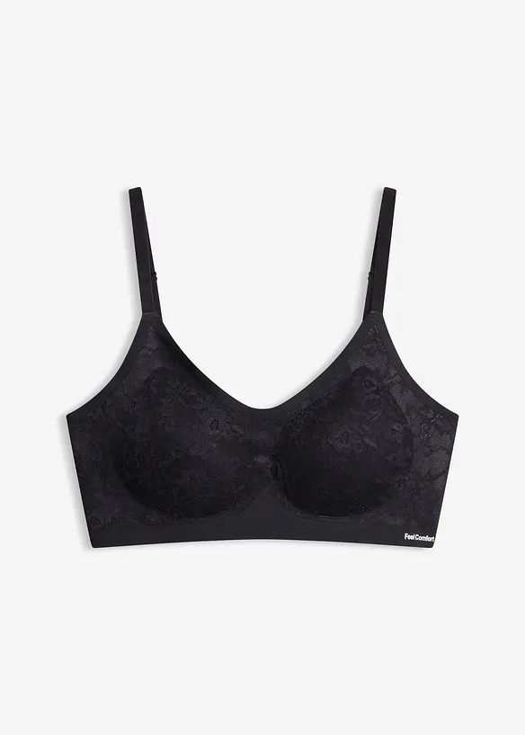 Soutien-gorge Feel Comfort rembourr&eacute; sans armatures, orn&eacute; de dentelle, bonprix