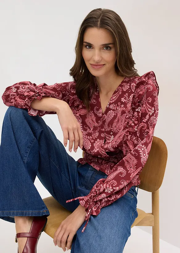 Blouse &agrave; volants et smocks, bonprix