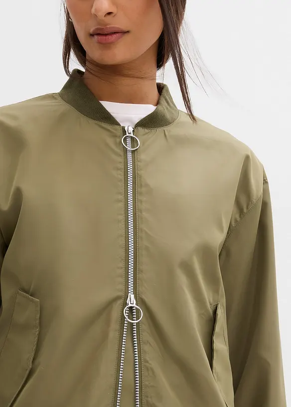 Blouson aviateur large &agrave; doublure l&eacute;opard, bonprix